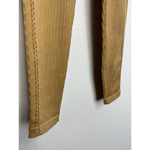 Aerie OFFLINE Medium Seamless Cable High Waisted 7/8 Leggings Washed Gold NWT - Picture 4 of 12